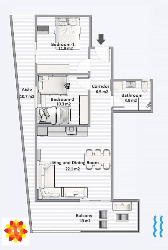 Sea And City View Apartment Σαράντα Εξωτερικό φωτογραφία